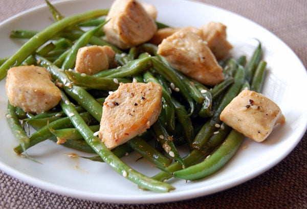 Мясо со спаржевой фасолью