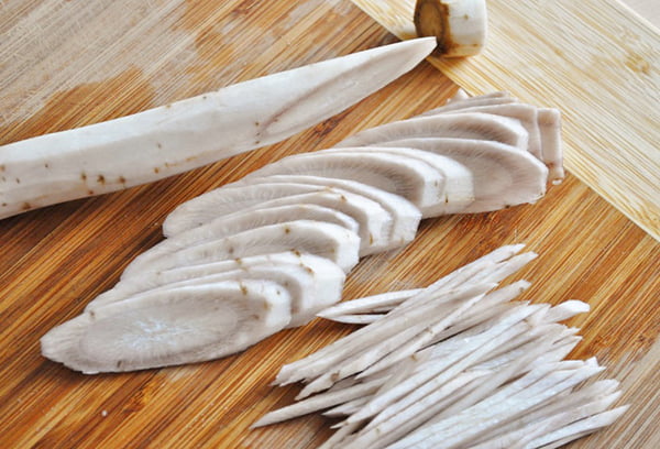 Нарезка корня лопуха