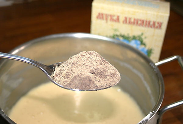 Приготовление теста с льняной мукой