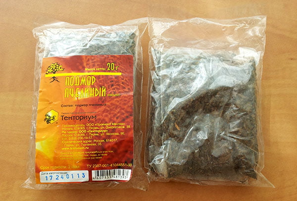 Расфасованный пчелиный подмор