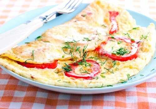 Белковый омлет с болгарским перцем