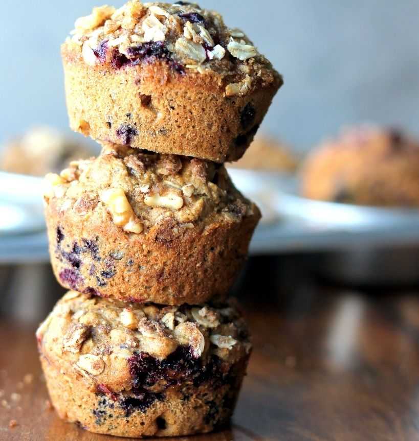 Черничный кекс из овсяной каши