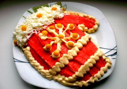 Тарелка с салатом Варежка Деда Мороза