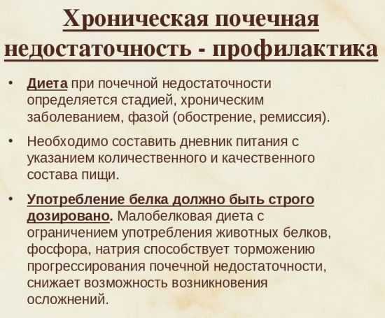 Профилактика хронической почечной недостаточности