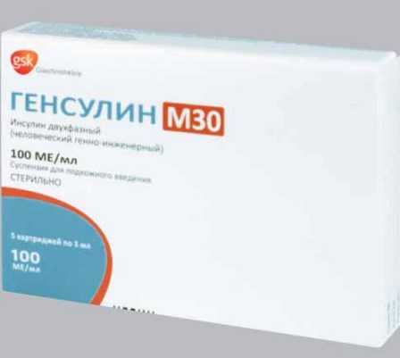 Двухфазный препарат (комбинация инсулинов короткой и средней продолжительности действия)