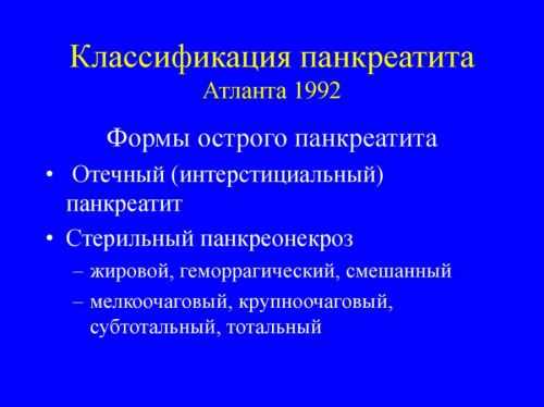 Классификация панкреатита Атланта