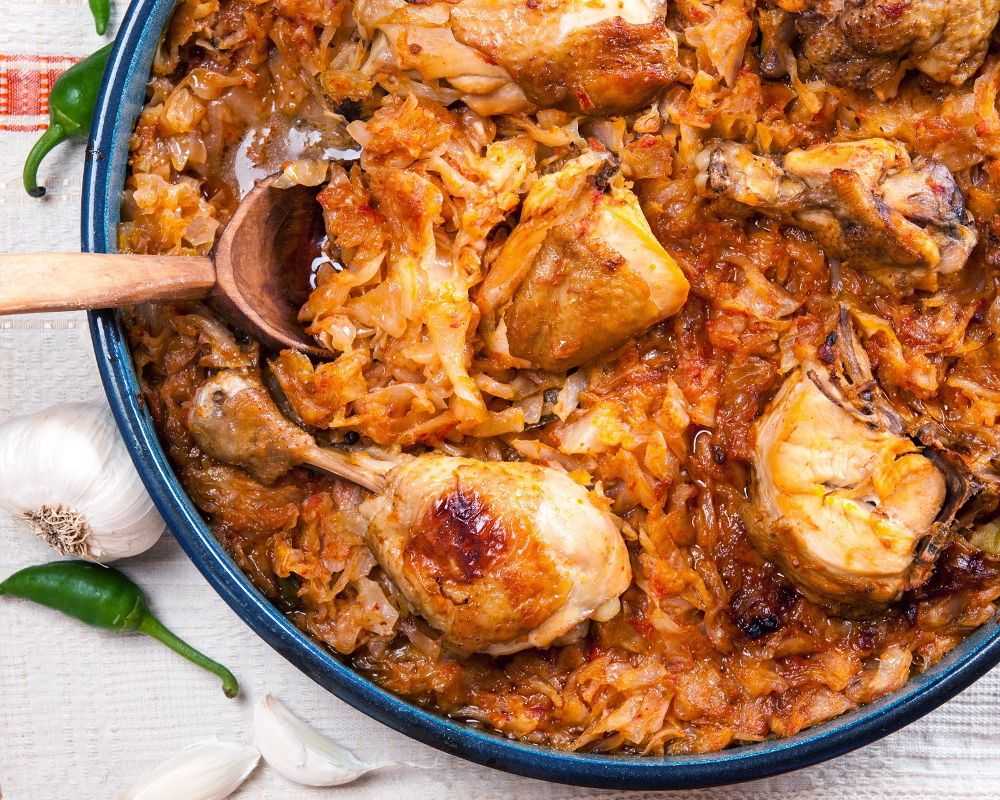Курица с капустой