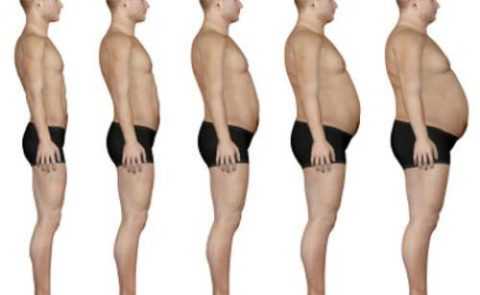 Норма и 4 степени ожирения у мужчин Норма и 4 степени ожирения у мужчин