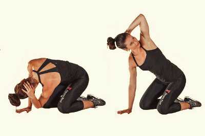 Полускрутка в стойке на коленях Полускрутка в стойке на коленях