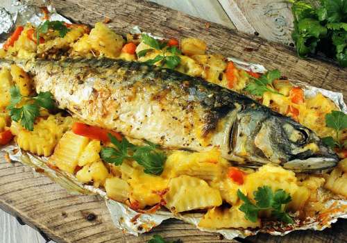 запеченая рыба с картофелем
