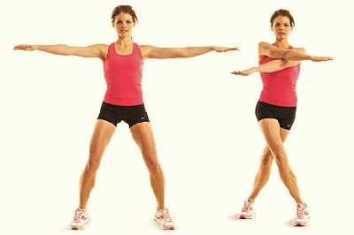 Скрестные шаги на месте Скрестные шаги на месте